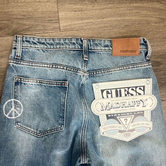 Madhappy x Guess Collab Straight Leg Jeans Peace Sz 26 - Picture 3 of 5